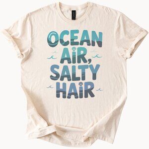 Ocean Air Salty Hair Graphic Tee Beach Vacation T-Shirt